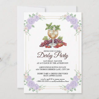 Elegant Derby Party Floral Invitation Einladung
