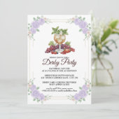 Elegant Derby Party Floral Invitation Einladung (Stehend Vorderseite)