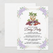 Elegant Derby Party Floral Invitation Einladung (Vorne/Hinten)