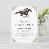 Elegant Derby Party Horse Racing Invitation Einladung (Stehend Vorderseite)