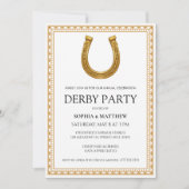 Elegant Derby Party Invitation with Gold Horseshoe Einladung (Vorderseite)