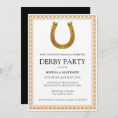 Elegant Derby Party Invitation with Gold Horseshoe Einladung (Vorne/Hinten)