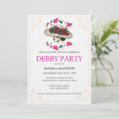 Elegant Derby Party Invitation with Gold Horseshoe Einladung (Stehend Vorderseite)