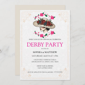 Elegant Derby Party Invitation with Gold Horseshoe Einladung