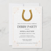 Elegant Derby Party Invitation with Gold Horseshoe Einladung (Vorderseite)