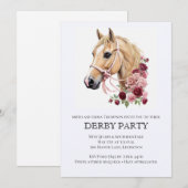 Elegant Derby Party Invitation with Horse Illustra Einladung (Vorne/Hinten)
