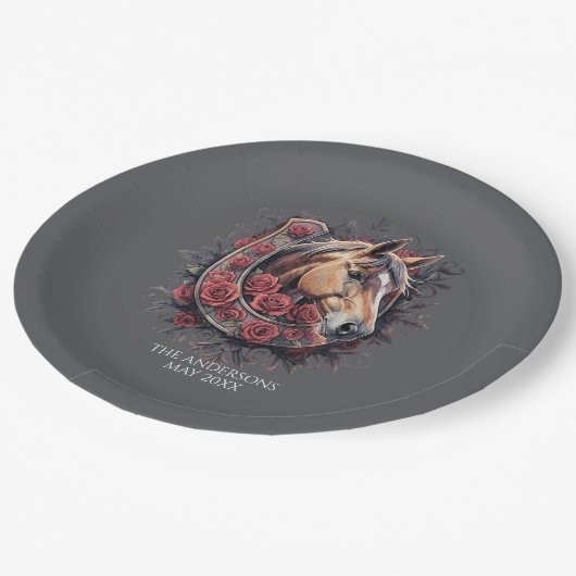 Elegant Derby Party Pappteller (Schrägansicht)