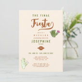 Elegant Desert Cactus Rust Bachelorette Weekend Einladung (Stehend Vorderseite)