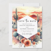Elegant Desert Cactus Wedding Save The Date (Vorderseite)