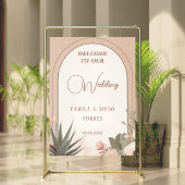 Elegant Desert Flowers Botanical Wedding Sign Poster