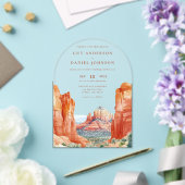Elegant Desert Mountain Watercolor Wedding Arch Acryleinladungen (Insitu (Hochzeit))