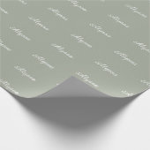 Elegant Desert Sage benutzerdefinierter Skriptname Geschenkpapier (Ecke)