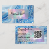 Elegant Design And Blue Waves Visitenkarte (Vorne/Hinten)