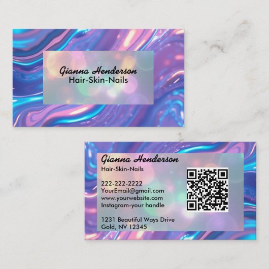 Elegant Design And Light Purple Iridescent Visitenkarte (Vorne/Hinten)