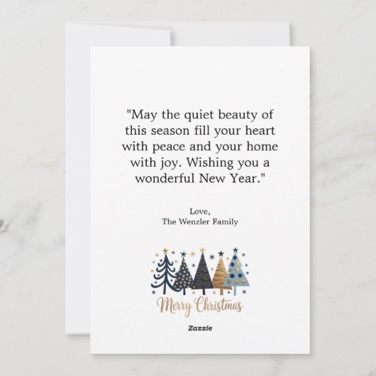 Elegant Design featuring a tranquil winter scene Feiertagskarte (Rückseite)
