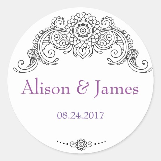 Elegant Design Rundaufkleber schwarz Runder Aufkleber (Vorderseite)