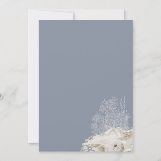 Elegant Destination Beach Coastal Hochzeit Einladung (Rückseite)