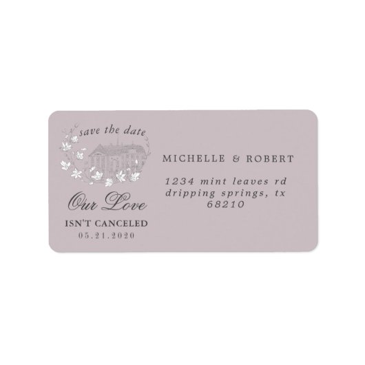 Elegant Destination Floral Save the Date Adressaufkleber (Vorne)