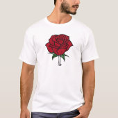 Elegant Detailed Red Rose T-Shirt Illustration (Vorderseite)