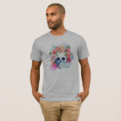 Elegant Dia de los Muertos Floral Skull | Shirt (Vorne ganz)
