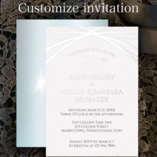 Elegant Diamond 60. Hochzeitstag Party Folieneinladung