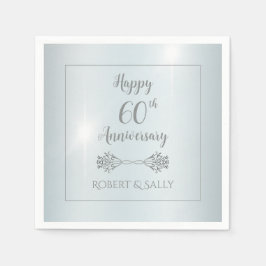 Elegant Diamond 60. Hochzeitstag Party Serviette
