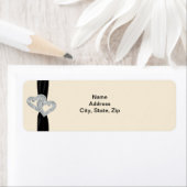 Elegant Diamond Black Ribbon Address Labels (Insitu)