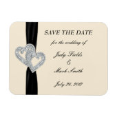 Elegant Diamond Black Ribbon speichern Sie das Dat Magnet (Horizontal)