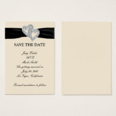 Elegant Diamond Black Ribbon speichern Sie die Dat (Vorne & Hinten)