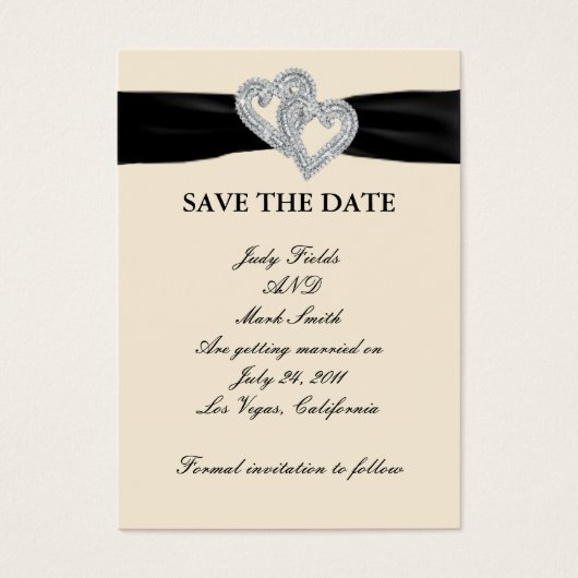 Elegant Diamond Black Ribbon speichern Sie die Dat (Vorderseite)