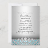 Elegant Diamond Blue Sweet 16 Party Einladung (Rückseite)