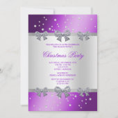 Elegant Diamond Bows & Pearls Weihnachten Einladung (Vorderseite)