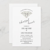 Elegant Diamond Calligraphy Probe Dinner Einladung (Vorne/Hinten)