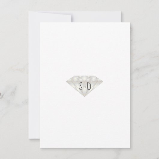 Elegant Diamond Calligraphy Probe Dinner Einladung (Rückseite)