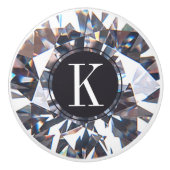 Elegant Diamond Crystal Monogram Keramikknauf (Vorderseite)