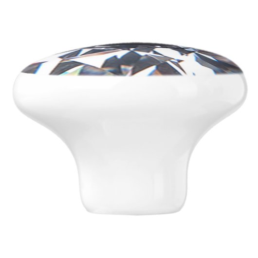 Elegant Diamond Crystal Monogram Keramikknauf (Seitenansicht)