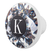 Elegant Diamond Crystal Monogram Keramikknauf (Rechts)