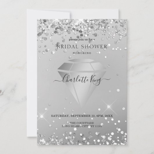 Elegant Diamond Einladung (Vorderseite)