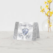 Elegant Diamond Heart Wedding Dankeschön Karten (Gelbe Blume)