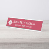 Elegant Diamond individuell anpassbar Schreibtischnamensplakette (Vorderseite )