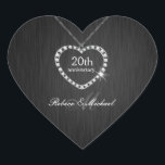 Elegant Diamond Necklace Hochzeitstag Herz-Aufkleber<br><div class="desc">Eleganter Black Diamond Wedding Anniversary Sticker.</div>