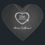 Elegant Diamond Necklace Hochzeitstag Herz-Aufkleber<br><div class="desc">Eleganter Black Diamond Wedding Anniversary Sticker.</div>