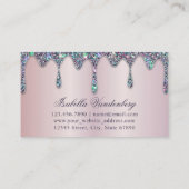 Elegant Diamond Sparkle Glitzer Tropfens Lilac Sat Visitenkarte (Rückseite)