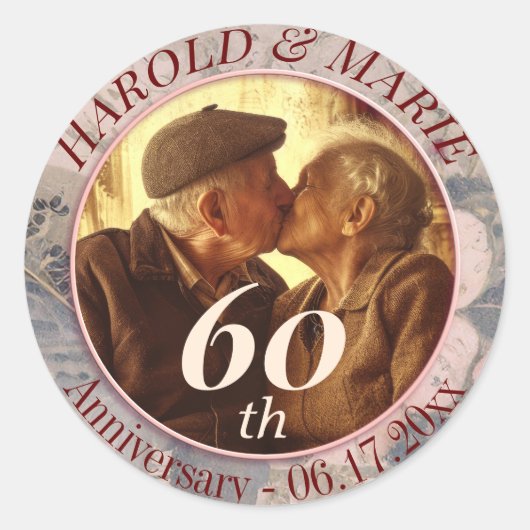 Elegant Diamond Wedding Design Runder Aufkleber (Vorderseite)