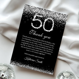 Elegant Diamonds 50. Geburtstag Danke Karte