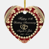 Elegant Diamonds 50. Hochzeitstag Keramik Ornament (Vorne)