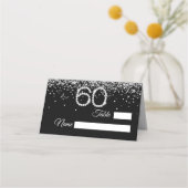 Elegant Diamonds 60th Birthday Party Place Card Platzkarte (Vorderseite)