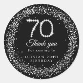 Elegant Diamonds 70. Geburtstag Danke Sticker (Vorderseite)