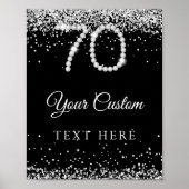 Elegant Diamonds 70th Birthday Party Table Sign Poster (Vorne)