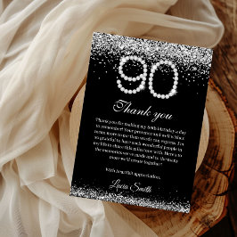 Elegant Diamonds 90th Birthday Thank you Card Dankeskarte